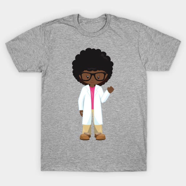 Science Girl, African American Girl, Scientist T-Shirt by Jelena Dunčević